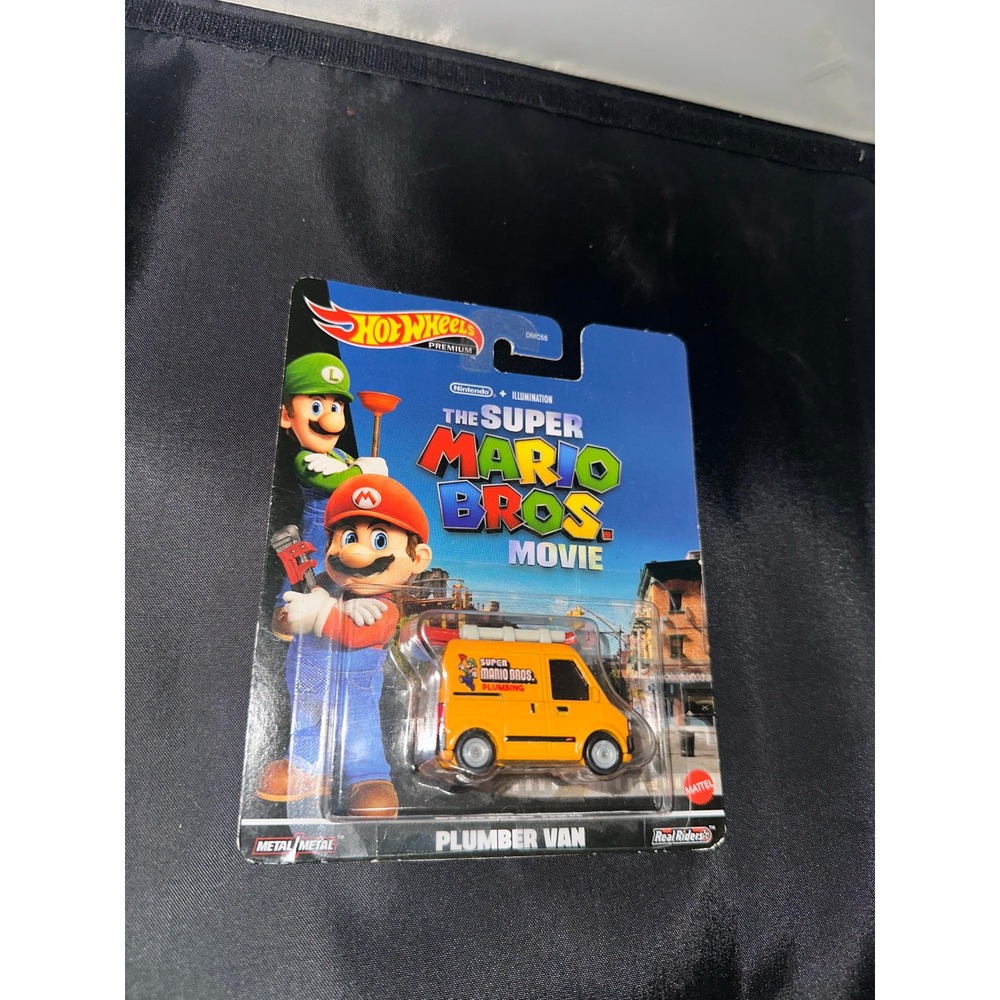 Hot Wheels Premium Super Mario Bros Movie Plumber Van Real Riders Diecast HKC19